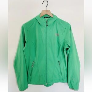 The North Face Bright Green Windbreaker Jacket Women's Size M Rain Coat Pockets